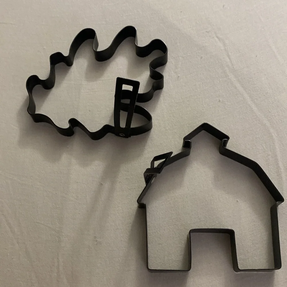 Williams Sonoma Christmas Pancake 4 Mold Nonstick Leaf & House EUC